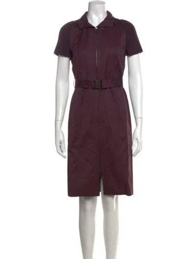 Pre-owned Akris Knee-length Dress In Burgundy