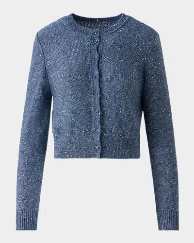 Akris Knit Cardigan With Sequins In Blue