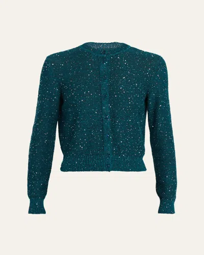 Akris Knit Cardigan With Sequins In Green
