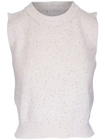 Akris Gestricktes Oberteil In Weiss