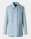 Akris Laars Long Cashmere Double Face Jacket In Stone Blue