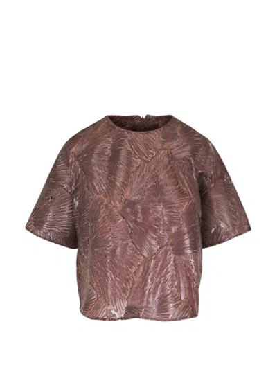 Akris Lace Blouse In Brown