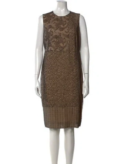 Pre-owned Akris Lace Pattern Knee-length Dress In Black