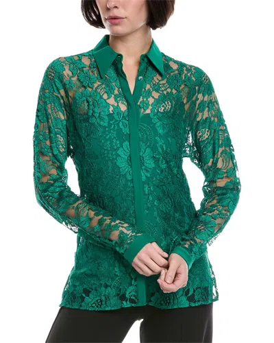 Akris Lace Silk-trim Shirt In Green