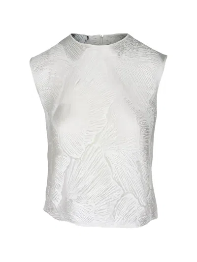 Akris Lace Sleeveless Blouse In White