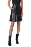 Akris Lacquered Lambskin Leather A-line Skirt In Black