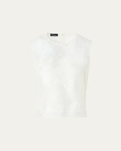 Akris Lacquered Sea Fan Lace Sleeveless Top In Ecru