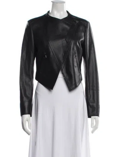 Pre-owned Akris Lamb Fur Biker Jacket In Black