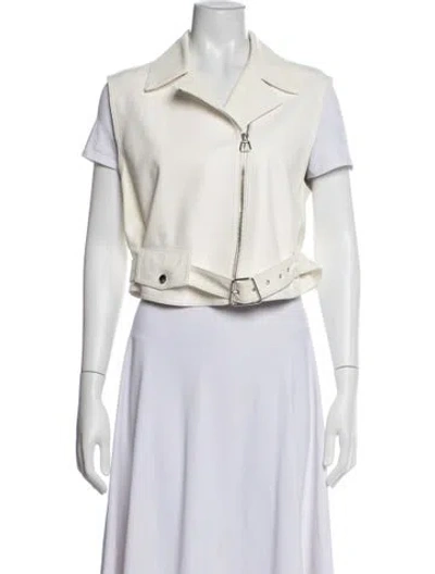 Pre-owned Akris Lamb Fur Biker Jacket In Neutrals