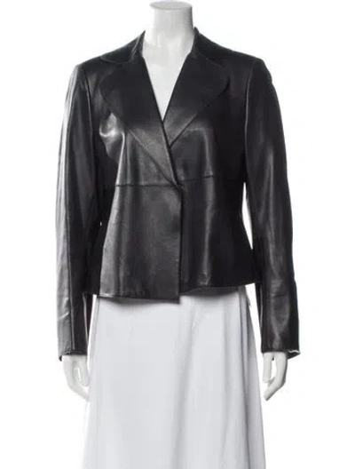 Pre-owned Akris Lamb Fur Blazer In Black