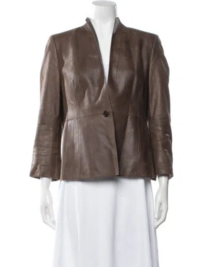 Pre-owned Akris Lamb Fur Blazer In Brown