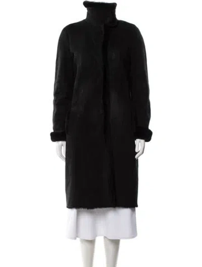 Pre-owned Akris Lamb Fur Coat In Black