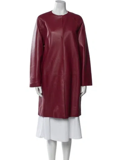 Pre-owned Akris Lamb Fur Coat W/ Tags In Red