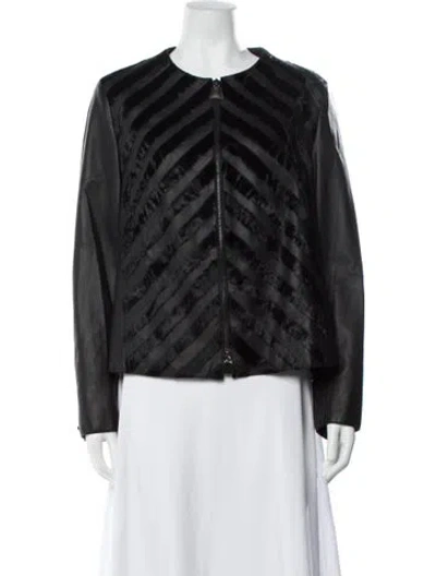 Pre-owned Akris Lamb Fur Jacket W/ Tags In Black
