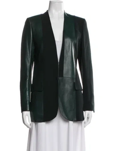 Pre-owned Akris Lamb Leather Blazer In Green