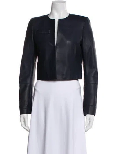 Pre-owned Akris Lamb Leather Evening Jacket In Gray