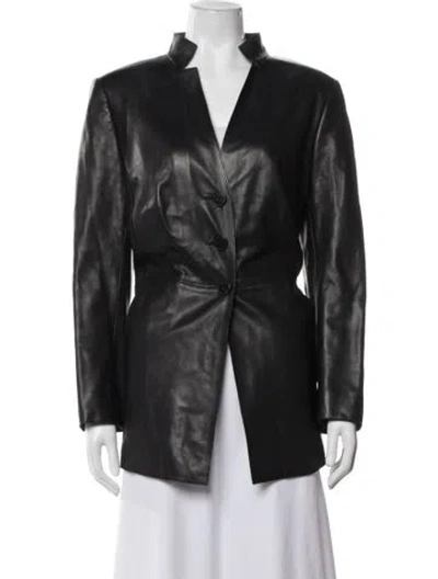 Pre-owned Akris Lambskin Blazer In Black