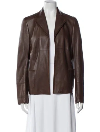 Pre-owned Akris Lambskin Blazer In Brown