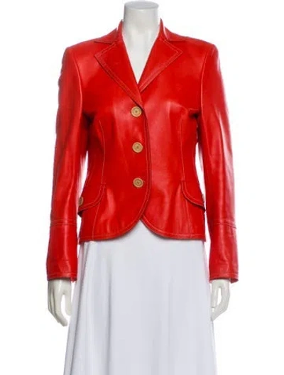 Pre-owned Akris Lambskin Blazer In Orange