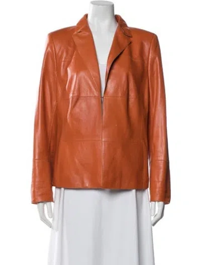 Pre-owned Akris Lambskin Blazer In Orange