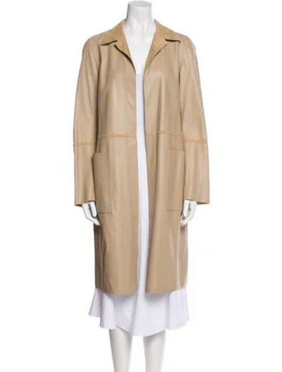 Pre-owned Akris Lambskin Coat W/ Tags In Neutral