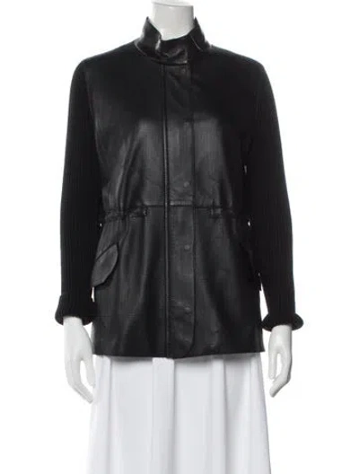 Pre-owned Akris Lambskin Jacket In Black
