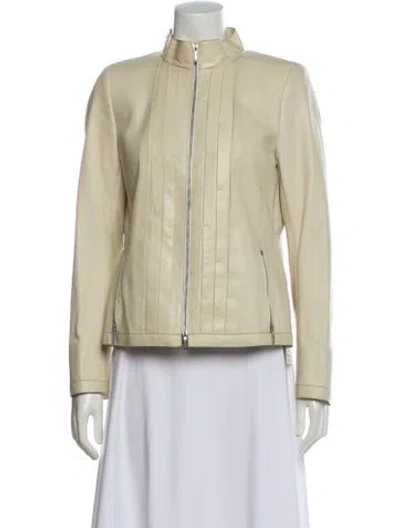 Pre-owned Akris Lambskin Jacket In Neutral