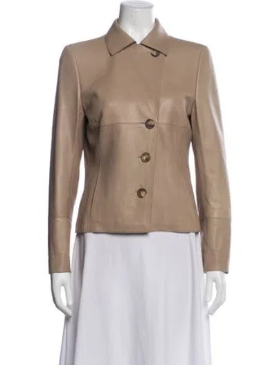 Pre-owned Akris Lambskin Jacket In Neutral