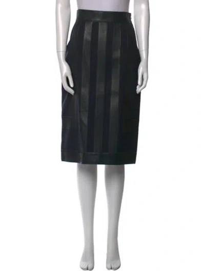Pre-owned Akris Lambskin Knee-length Skirt In Black