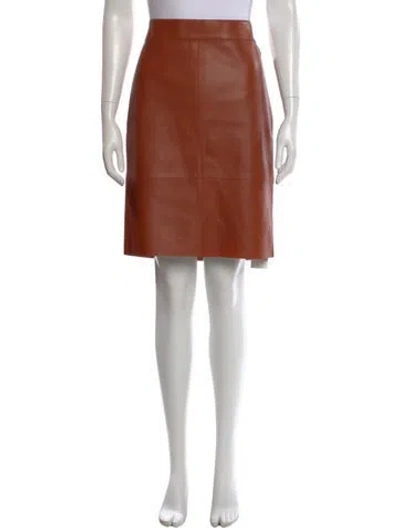 Pre-owned Akris Lambskin Knee-length Skirt In Brown