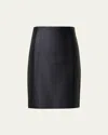 Akris Belted Wool Double-face Wrap Pencil Skirt In Black