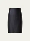 AKRIS LAMBSKIN LEATHER SHORT PENCIL SKIRT