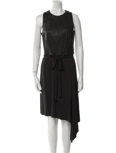 Pre-owned Akris Lambskin Long Dress In Black
