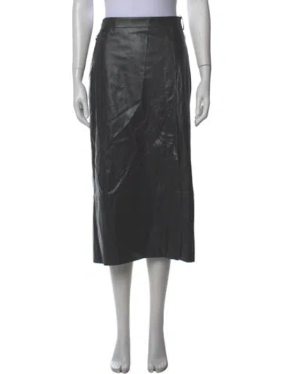Pre-owned Akris Lambskin Midi Length Skirt W/ Tags In Brown