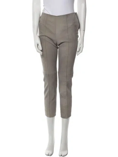 Pre-owned Akris Lambskin Skinny Leg Pants In Gray