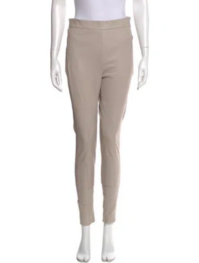 Pre-owned Akris Lambskin Skinny Leg Pants In Neutral