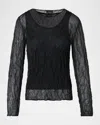 Akris Layered Sheer Long-sleeve Top In Black