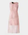 Akris Layered Trapezoid Techno Organza Sleeveless Dress In Peach