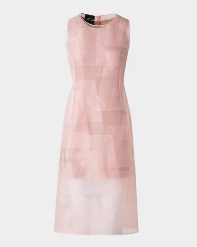 Akris Layered Trapezoid Techno Organza Sleeveless Dress In Pink