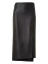 Akris Leather Asymmetric Skirt In Black