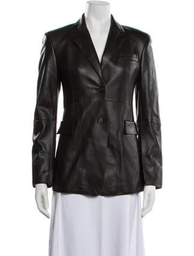 Pre-owned Akris Leather Blazer W/ Tags In Multicolor