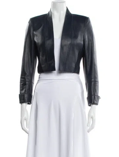 Pre-owned Akris Leather Bolero In Blue