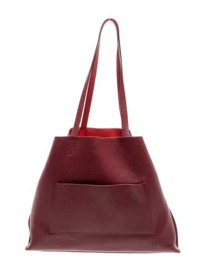 Pre-owned Akris Leather Bucket Bag In Red