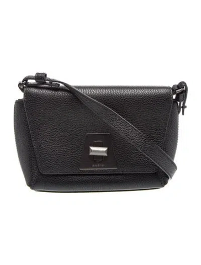 Pre-owned Akris Leather Crossbody Bag In Black