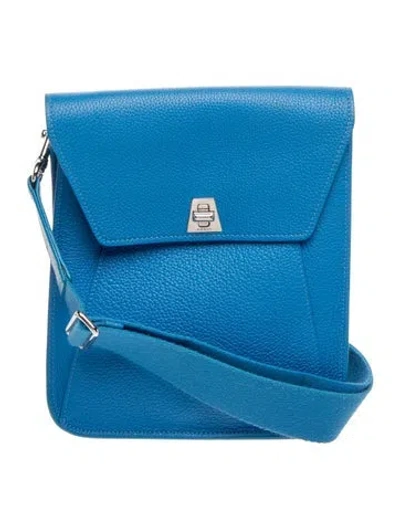 Pre-owned Akris Leather Crossbody Bag In Blue