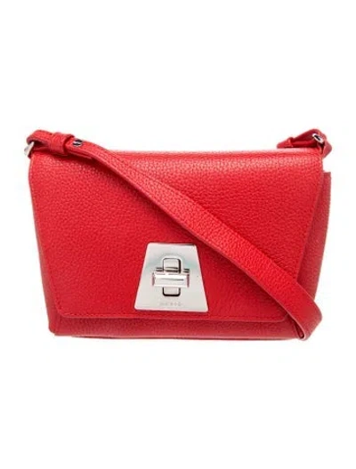 Pre-owned Akris Leather Crossbody Bag In Red