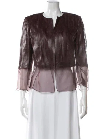 Pre-owned Akris Leather Evening Jacket In Burgundy