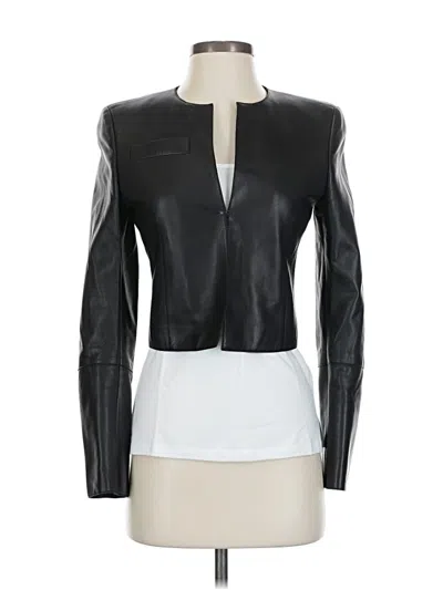 Pre-owned Akris Leather Jacket In Black