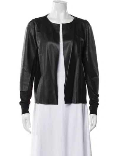 Pre-owned Akris Leather Jacket In Black