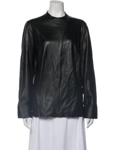Pre-owned Akris Leather Jacket In Black